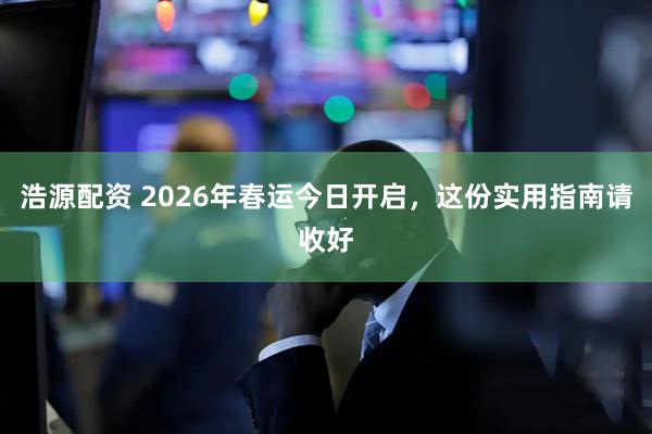 浩源配资 2026年春运今日开启，这份实用指南请收好