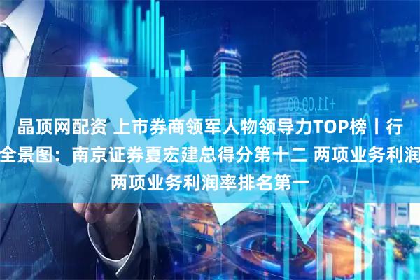 晶顶网配资 上市券商领军人物领导力TOP榜丨行业数据评价全景图：南京证券夏宏建总得分第十二 两项业务利润率排名第一