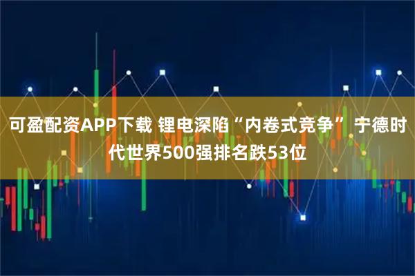 可盈配资APP下载 锂电深陷“内卷式竞争” 宁德时代世界500强排名跌53位